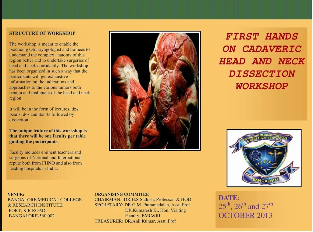 cadaveric head and neck, drkumaresh, national faculty bangalore medical college, drkumaresh