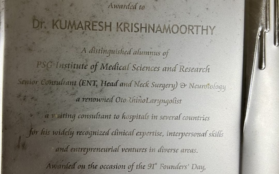 Outstanding Alumni Award from PSG Group of Institutions